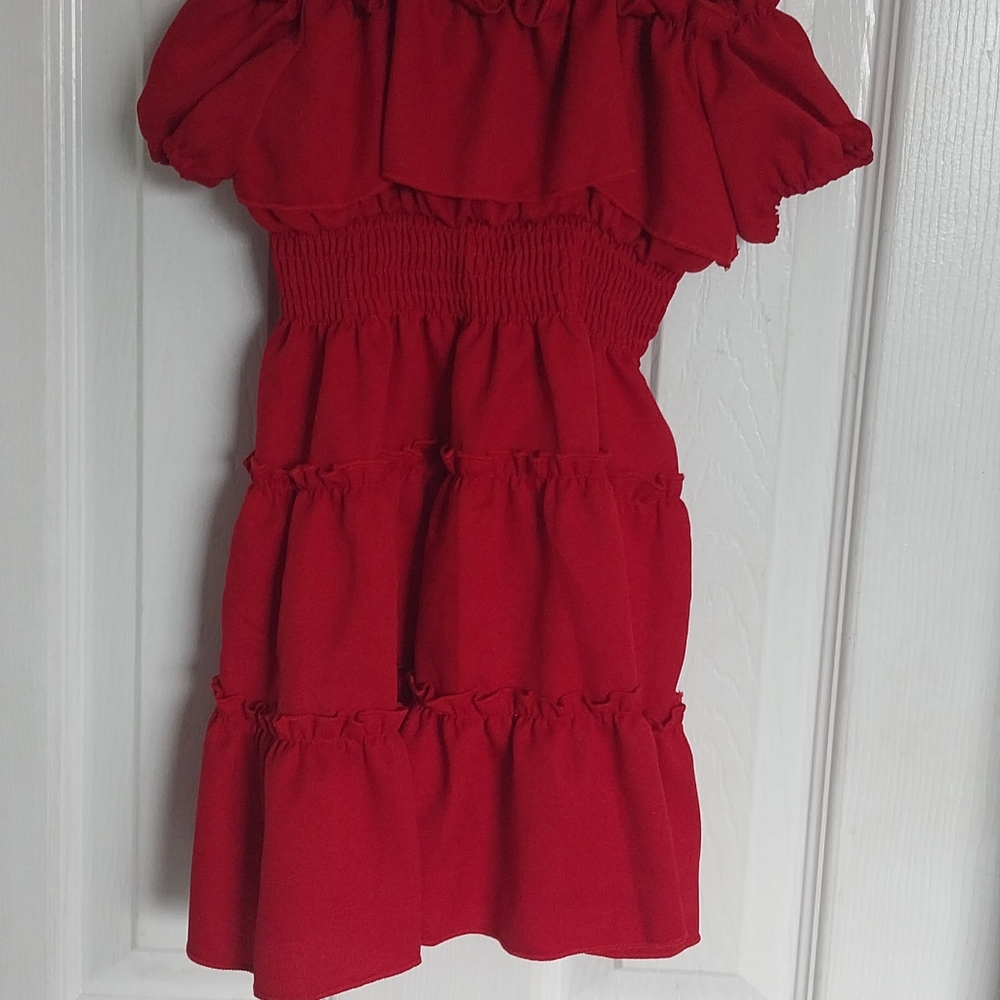 Dress with spaghetti strap with Puff Sleeves
